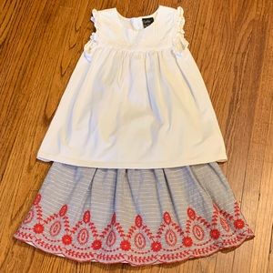 Cynthia Rowley Summer Sleeveless Shirt and Skirt Set